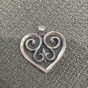 James Avery Retired Large French Heart Pendant